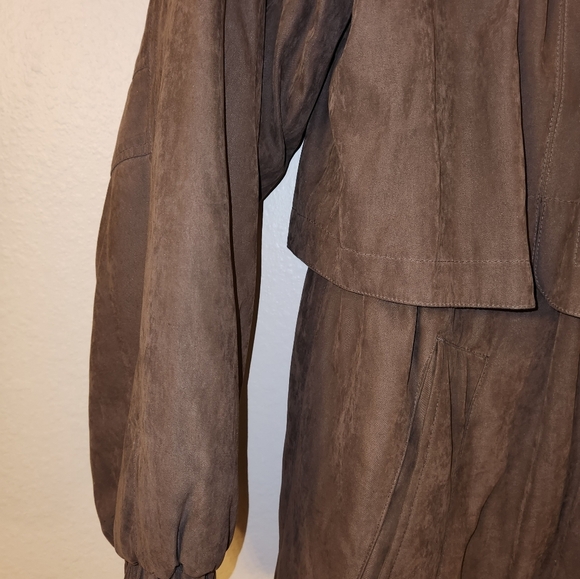 Fleet Street Limited Womens Coat Brown Polyester Long Sleeve Snap Button Sz L. - Picture 4 of 15